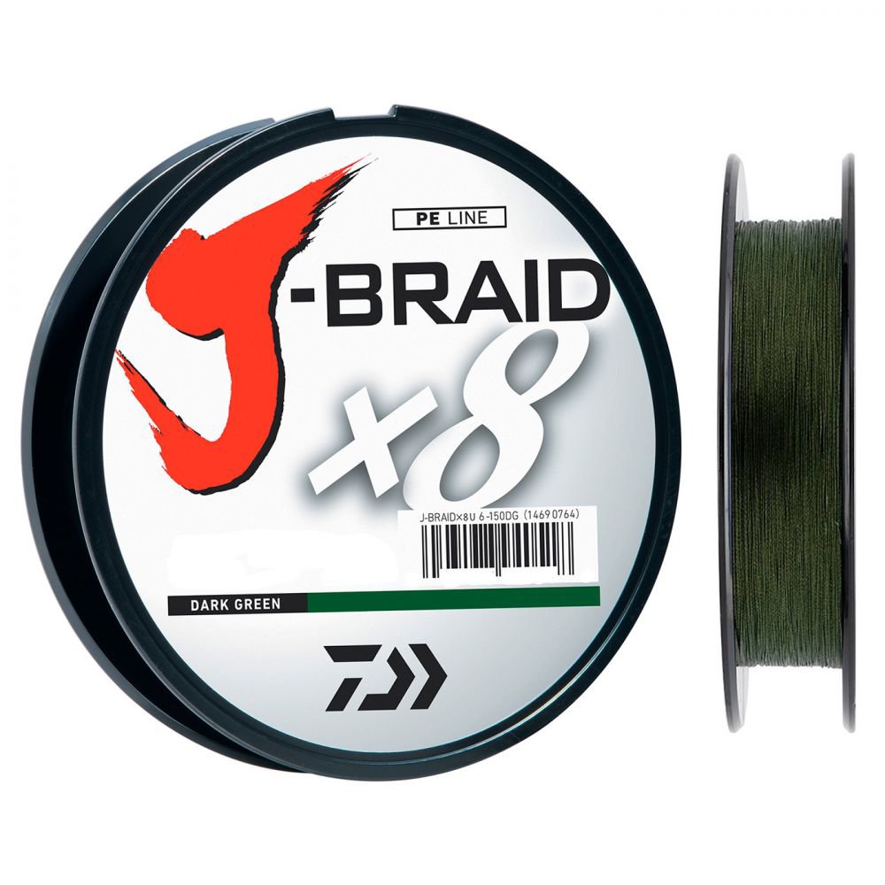 Шнур Daiwa J-Braid X8 150m Dark Green 0.06mm 4.0kg