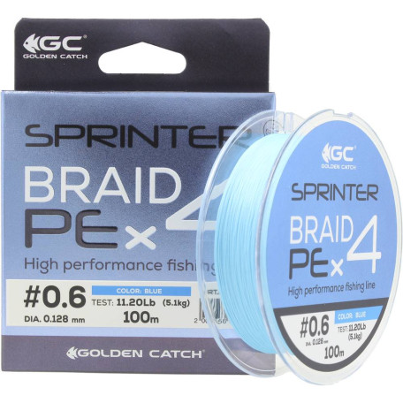 Шнур GC Sprinter PE X4 100м BL #0.6/0.128мм 11.2lb/5.1кг