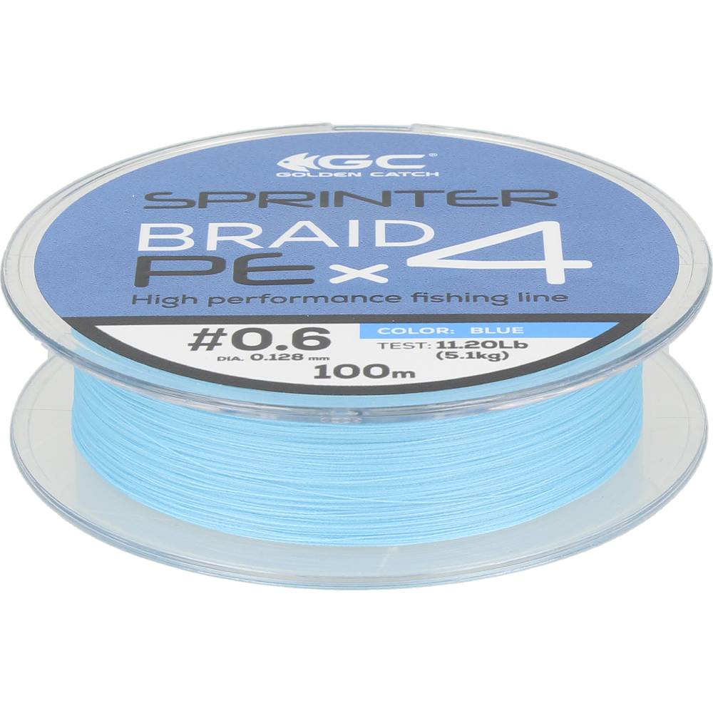 Шнур GC Sprinter PE X4 100м BL #0.6/0.128мм 11.2lb/5.1кг
