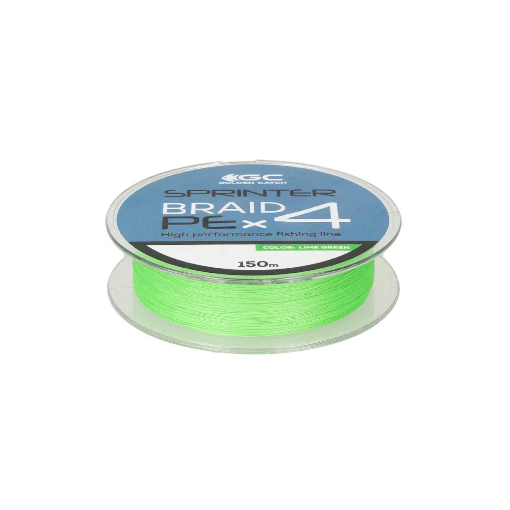 Шнур GC Sprinter PE X4 150м Lime Green #1.2/0.181мм 19.6lb/8.9кг