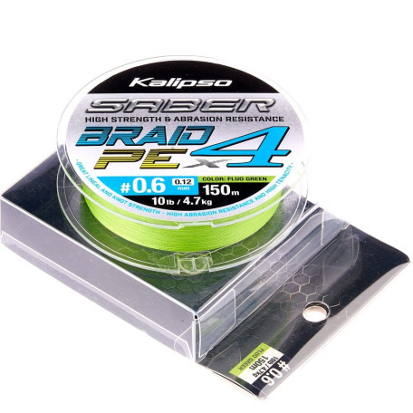 Шнур Kalipso Saber X4 FG 150м PE#0.6 0.12мм 4.7кг