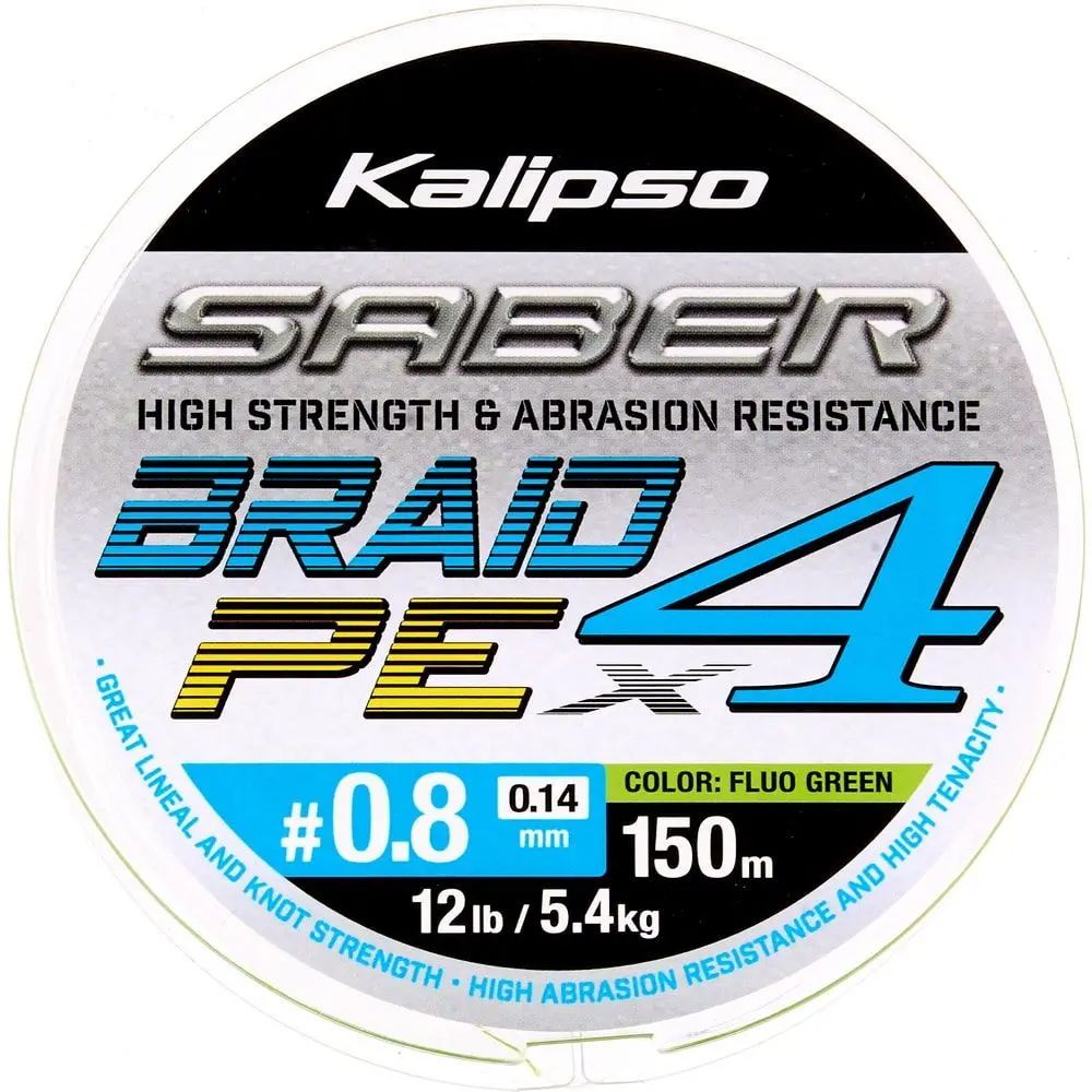Шнур Kalipso Saber X4 FG 150м PE#0.8 0.14мм 5.4кг