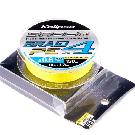 Шнур Kalipso Saber X4 FY 150м PE#0.6 0.12мм 4.7кг
