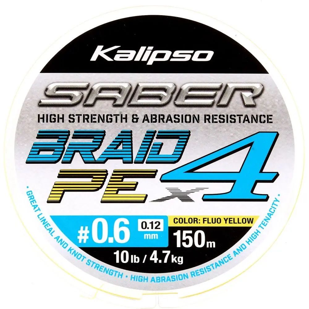 Шнур Kalipso Saber X4 FY 150м PE#0.6 0.12мм 4.7кг