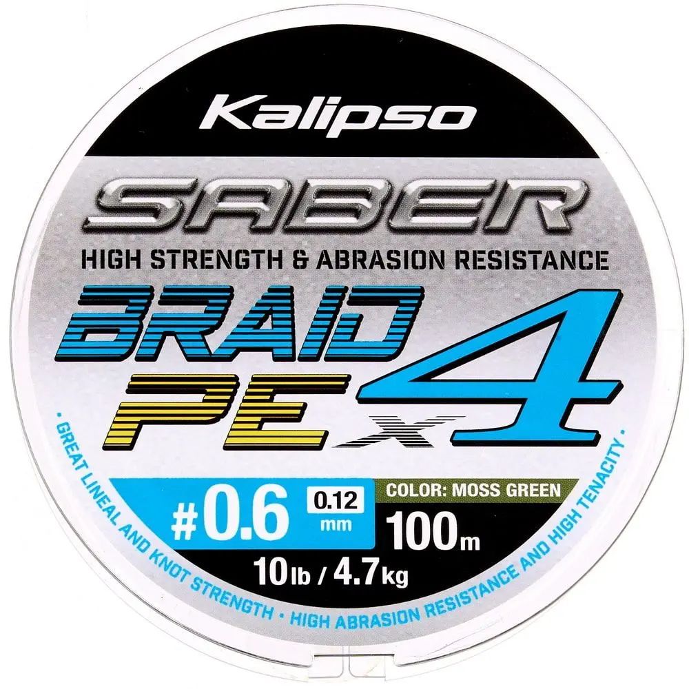 Шнур Kalipso Saber X4 MG 100м PE#0.6 0.12мм 4.7кг