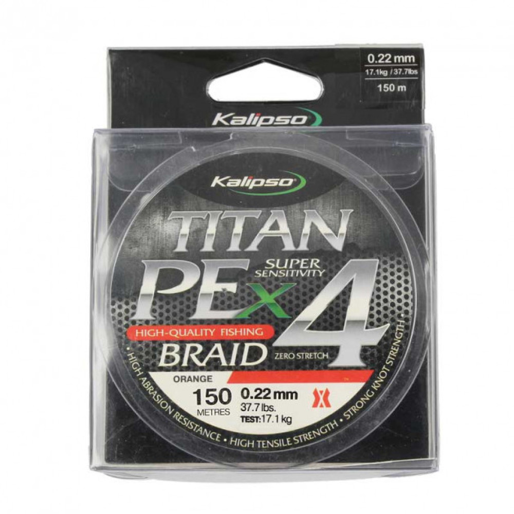 Шнур Kalipso Titan PE X4 OR 150м 0.10мм 6.1кг