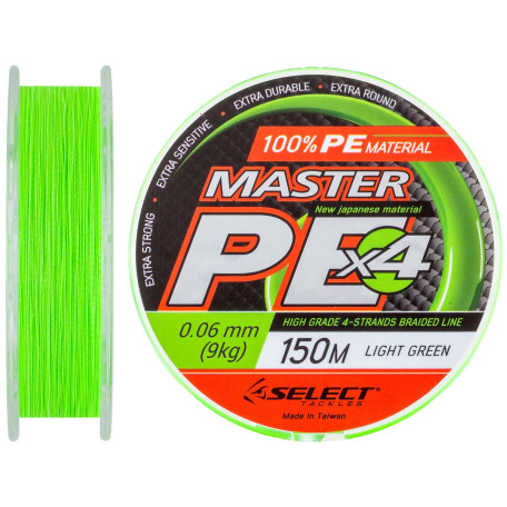 Шнур Select Master PE 150m 0.06мм 9кг  (салатовый)