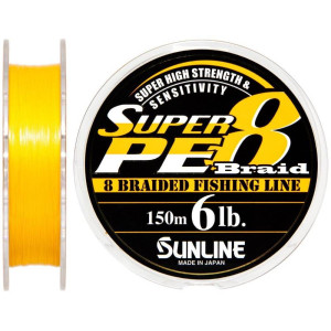 Шнур Sunline Super PE 8 Braid 150m #0.6/0.128mm 6lb/3.0kg (оранжевый)