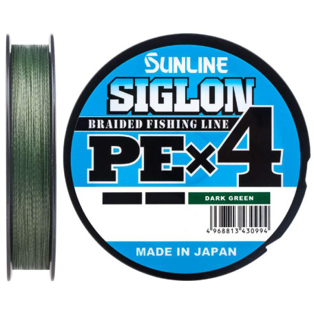 Шнур Sunline Siglon PE X4 300m #1.0/0.171mm 16lb/7.7kg (темно-зелений)