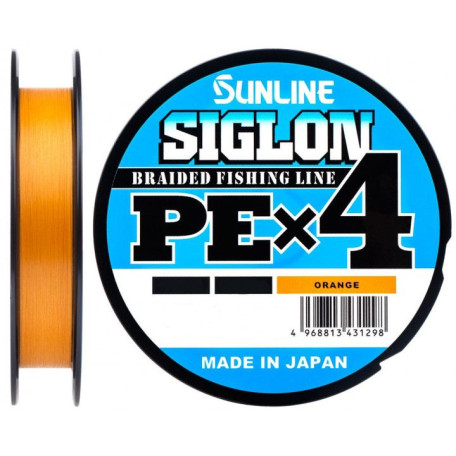 Шнур Sunline Siglon PE X4 300m #1.0/0.171mm 16lb/7.7kg (оранжевый)