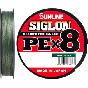 Шнур Sunline Siglon PE X8 300m #0.6/0.132mm 10lb/4.5kg (темно-зеленый)
