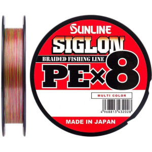 Шнур Sunline Siglon PE X8 150m #1.2/0.187mm 20lb/9.2kg (мультиколор)