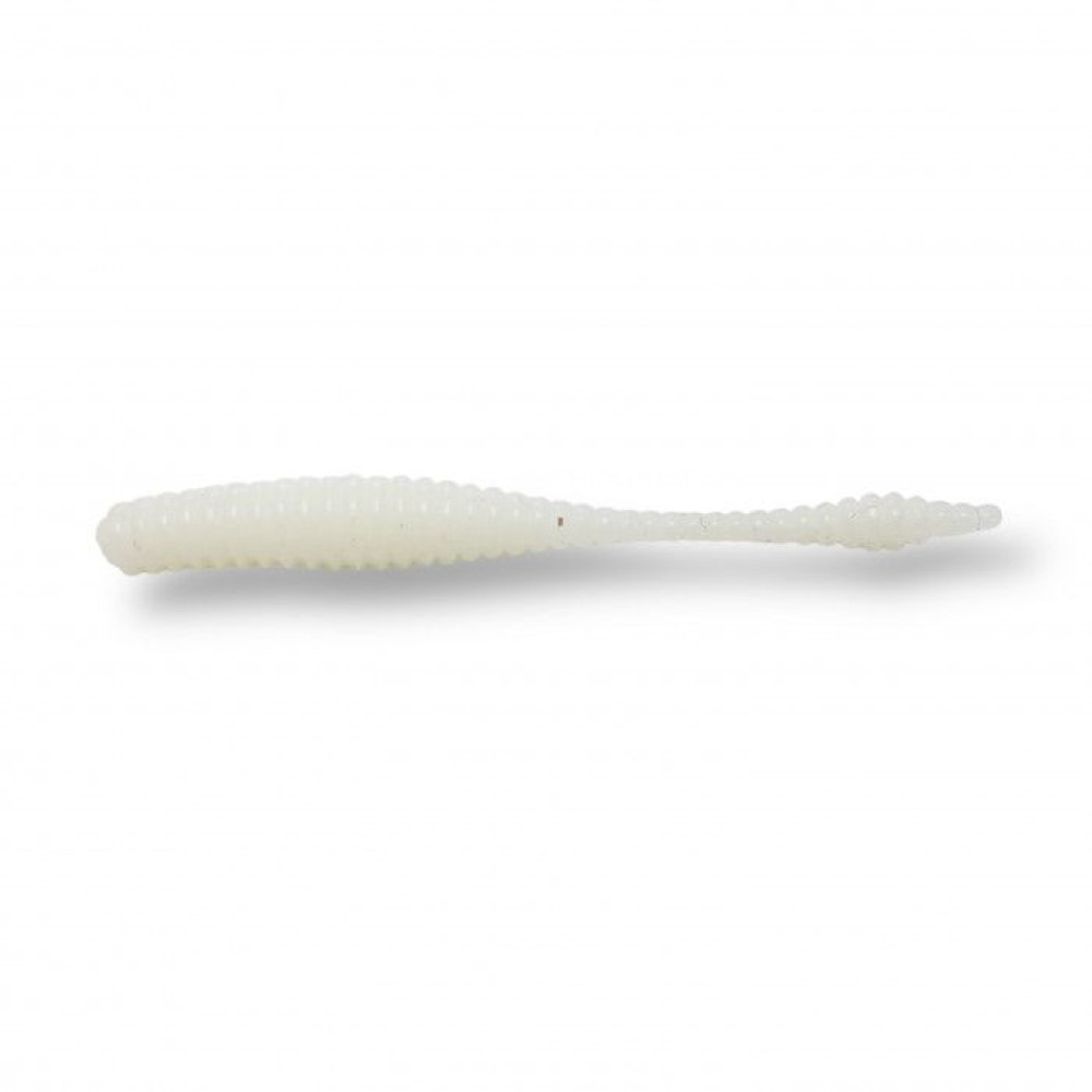 Силикон Big Baits Ribbed Leech 1.8" #011 white/glow (10шт.)