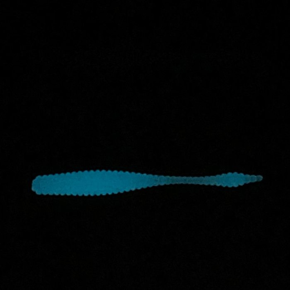 Силикон Big Baits Ribbed Leech 1.8" #012 blue/glow (10шт.)