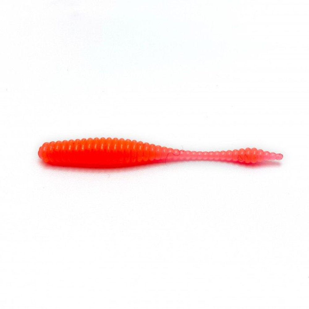 Силикон Big Baits Ribbed Leech 1.8" #015 red/glow (10шт.)