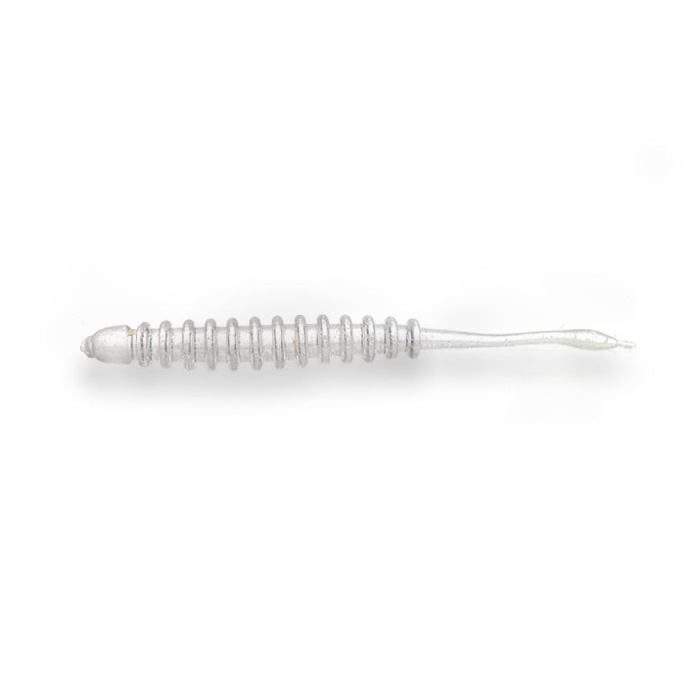 Силикон Big Baits Ribbed Worm Aji 1.8" #010 clear/glow (10шт.)