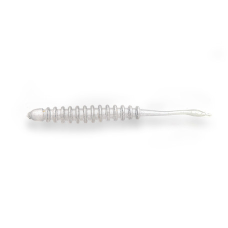 Силикон Big Baits Ribbed Worm Aji 1.8" #010 clear/glow (10шт.)