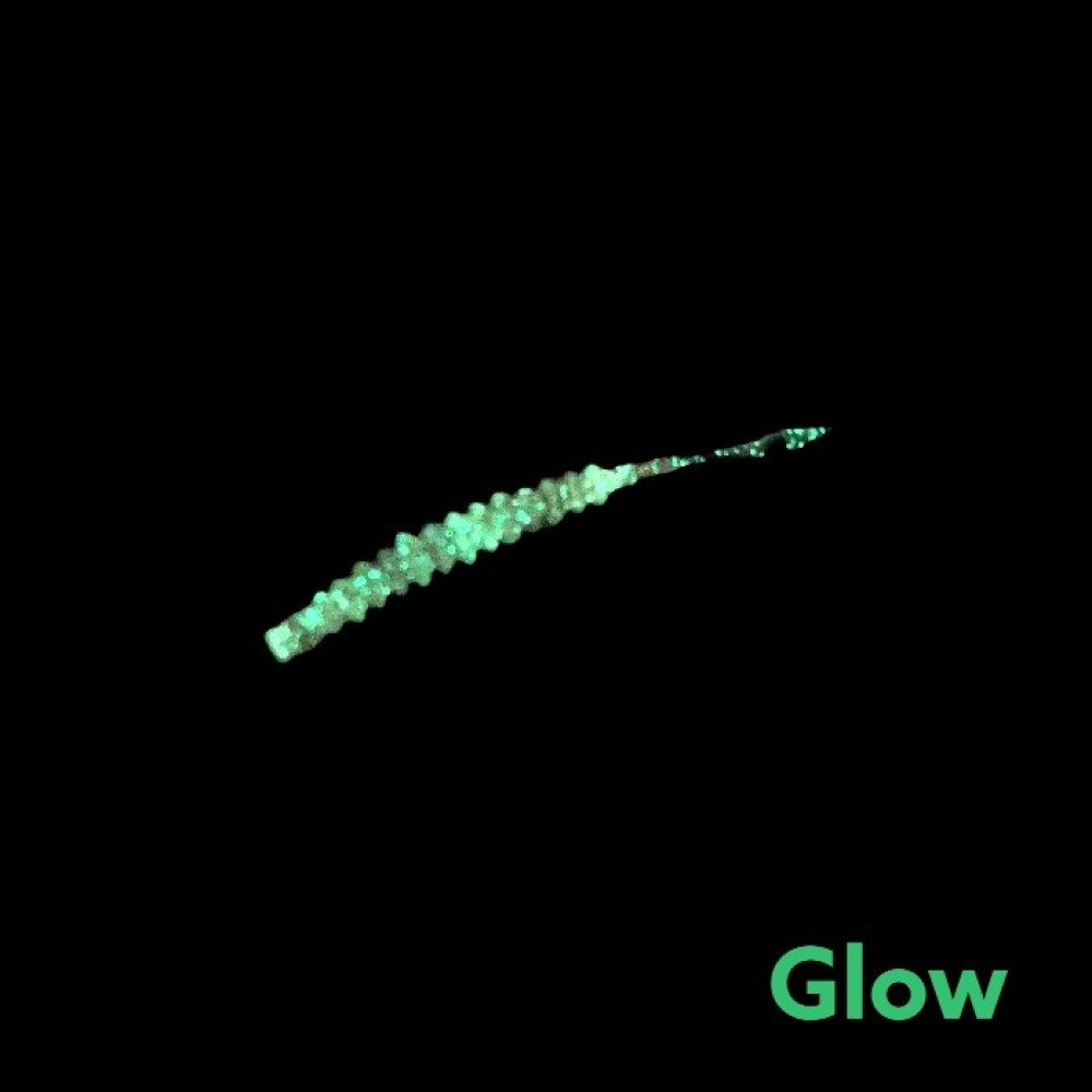 Силикон Big Baits Ribbed Worm Aji 1.8" #010 clear/glow (10шт.)