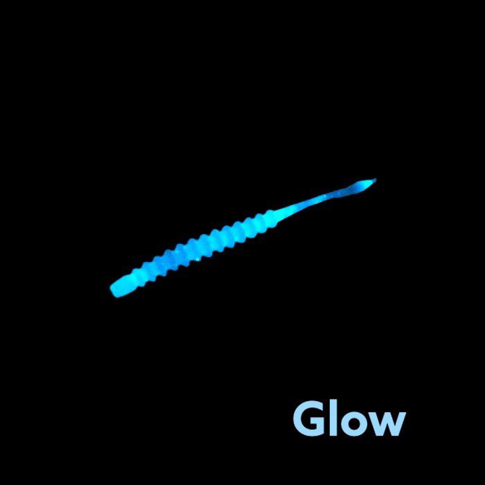 Силикон Big Baits Ribbed Worm Aji 1.8" #011 white/glow (10шт.)