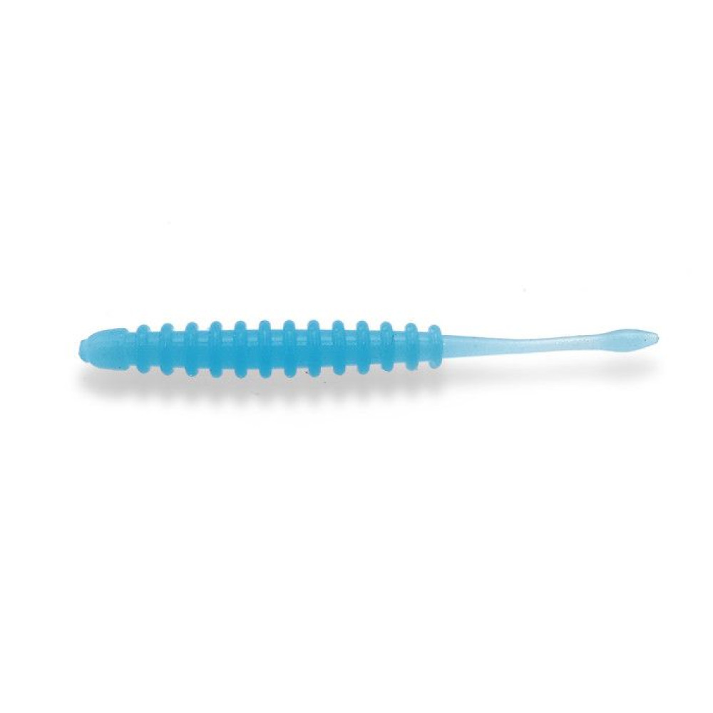 Силикон Big Baits Ribbed Worm Aji 1.8" #012 blue/glow (10шт.)