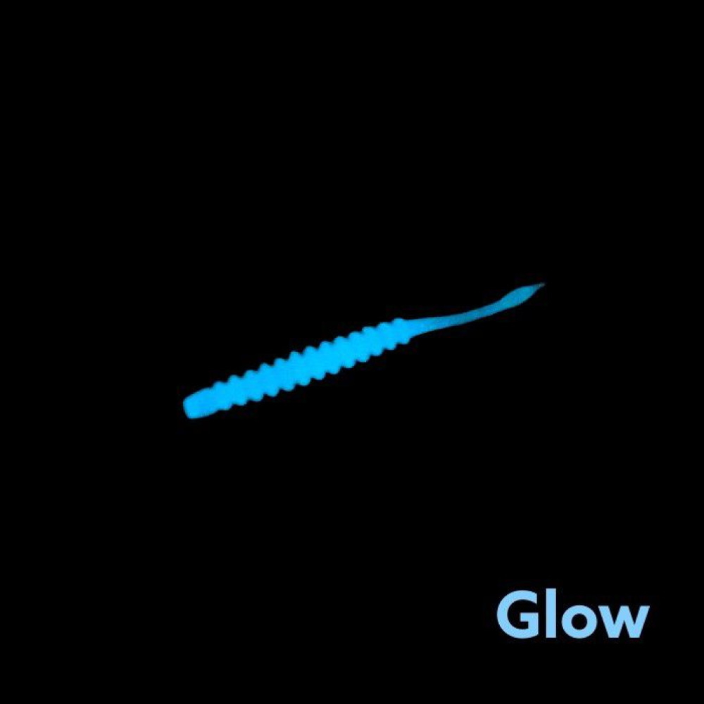 Силикон Big Baits Ribbed Worm Aji 1.8" #012 blue/glow (10шт.)