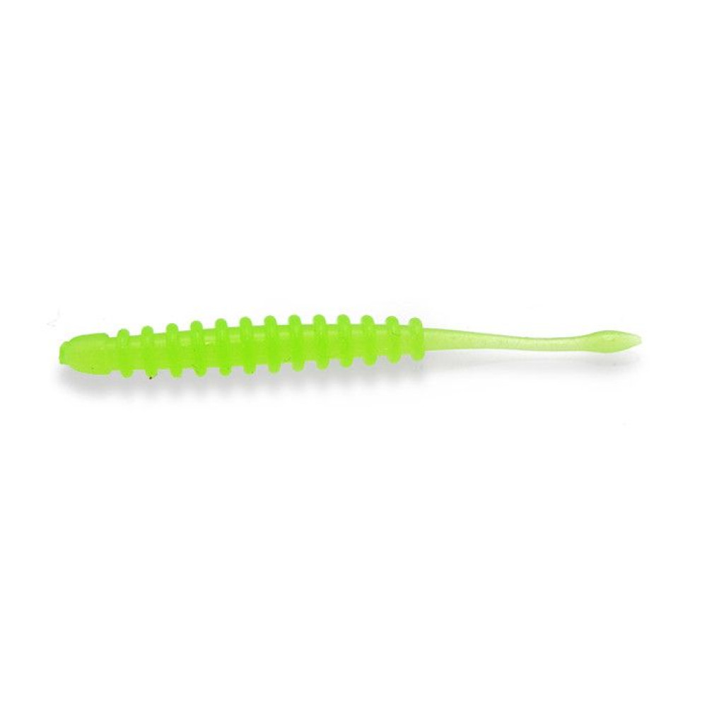 Силикон Big Baits Ribbed Worm Aji 1.8" #014 lime/glow (10шт.)