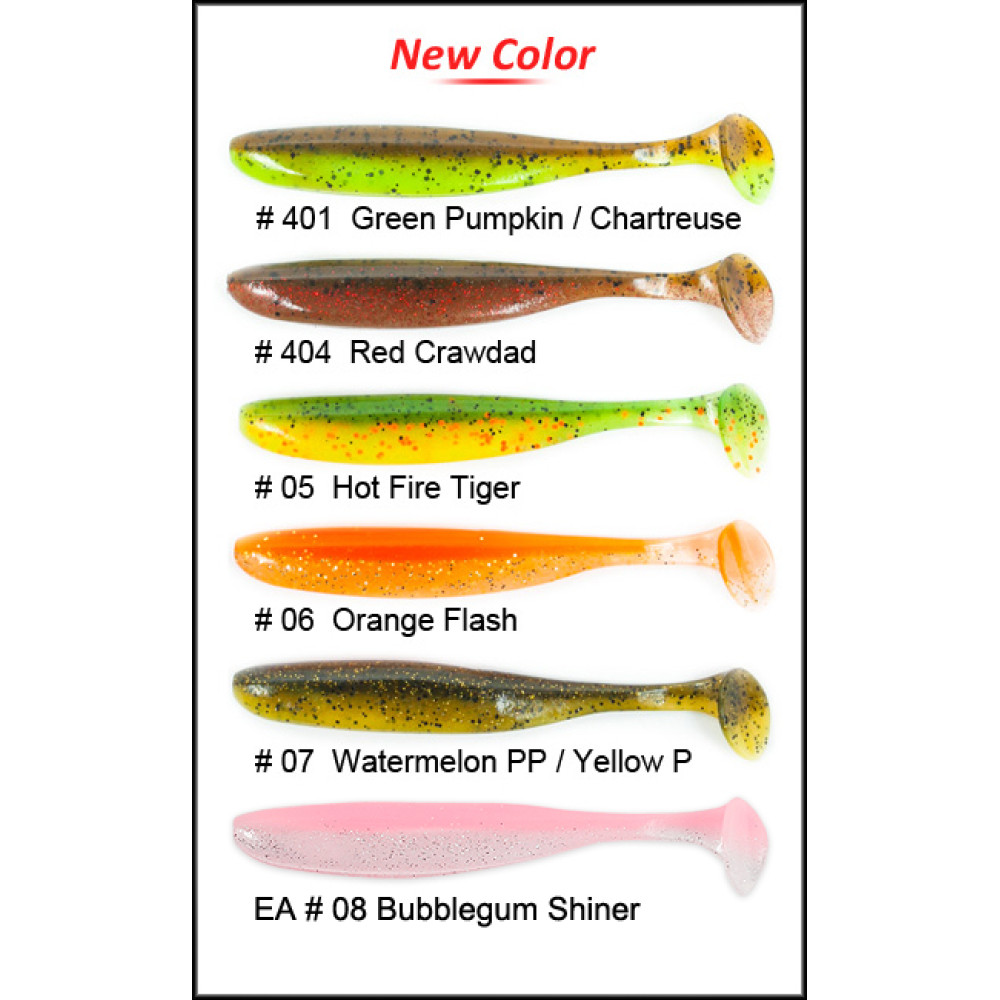 Силікон Keitech Easy Shiner 2" #414 Green Pumpkin PP Shad (12 шт.)