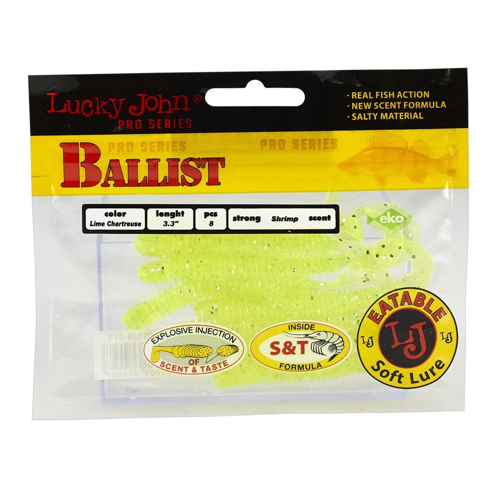 Твистер Lucky John Ballist 2.0" 5.08см #071 Lime Chartreuse (15 шт.)