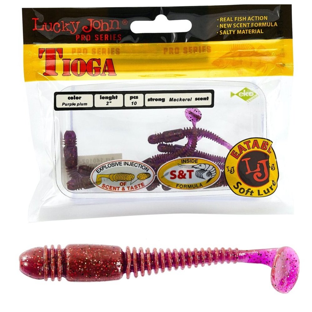Виброхвост Lucky John Tioga 3.4" 8.6 см #S13 (6 шт.)