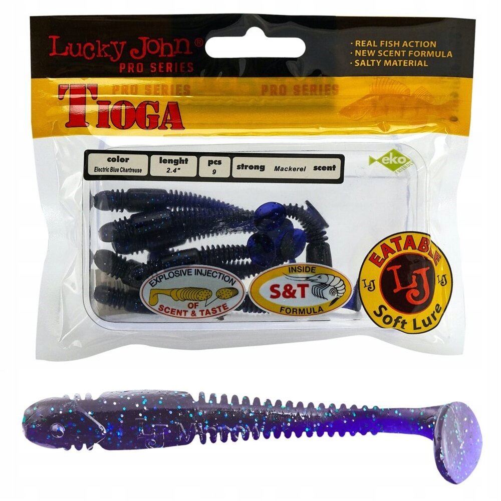 Виброхвост Lucky John Tioga 3.4" 8.6 см #T52 (6 шт.)