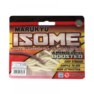 Силиконовый червь Marukyu Isome L Glow Rearl IS-06 11см (15 шт.)