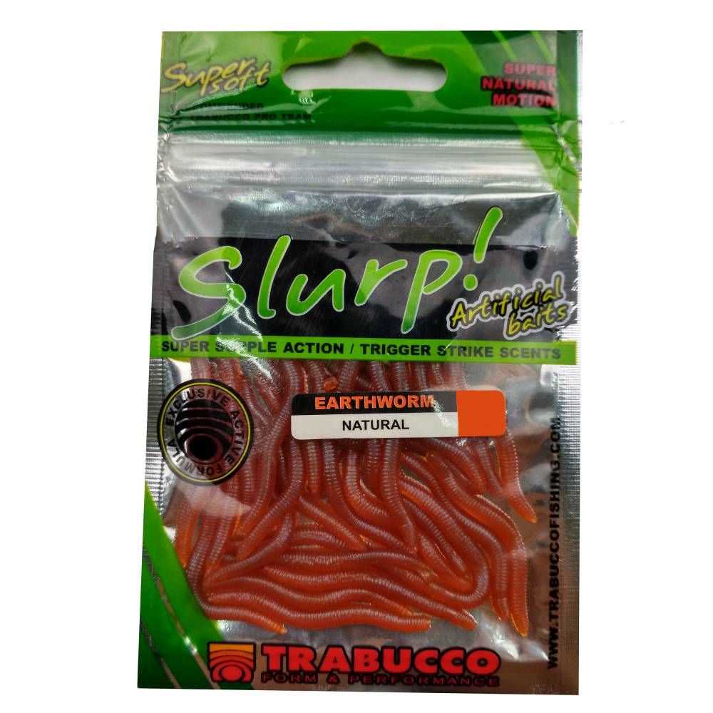 Силиконовый червь Trabucco Slurp Earthworm Natural (35 шт.)