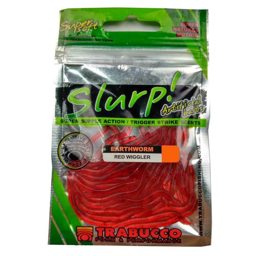 Силиконовый червь Trabucco Slurp Earthworm Red Wiggler (35 шт.)