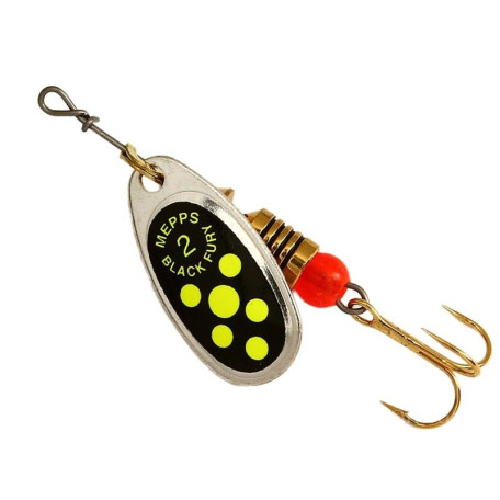 Блесна Mepps Black Fury Silver/Chartreuse Dots №2 4.5g