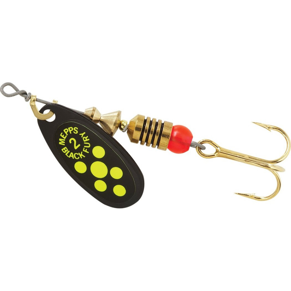 Блесна Mepps Black Fury Black/Chartreuse Dots №2 4.5g