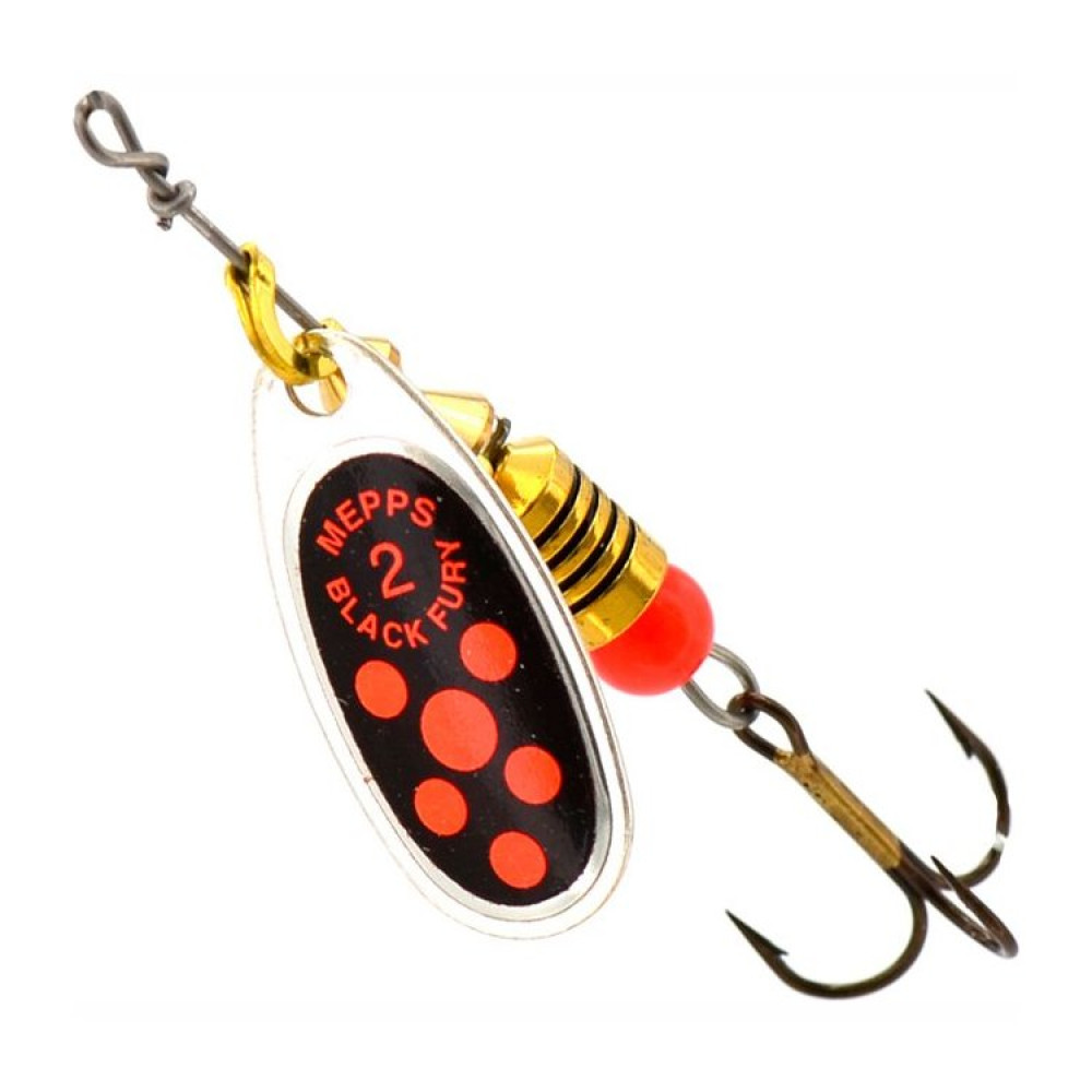 Блешня Mepps Black Fury Silver/Orange Dots №2 4.5g