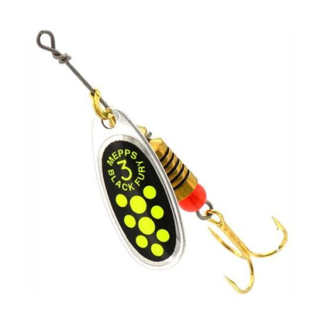 Блешня Mepps Black Fury Silver/Chartreuse Dots №3 6.5g