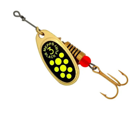 Блешня Mepps Black Fury Gold/Chartreuse Dots №3 6.5g