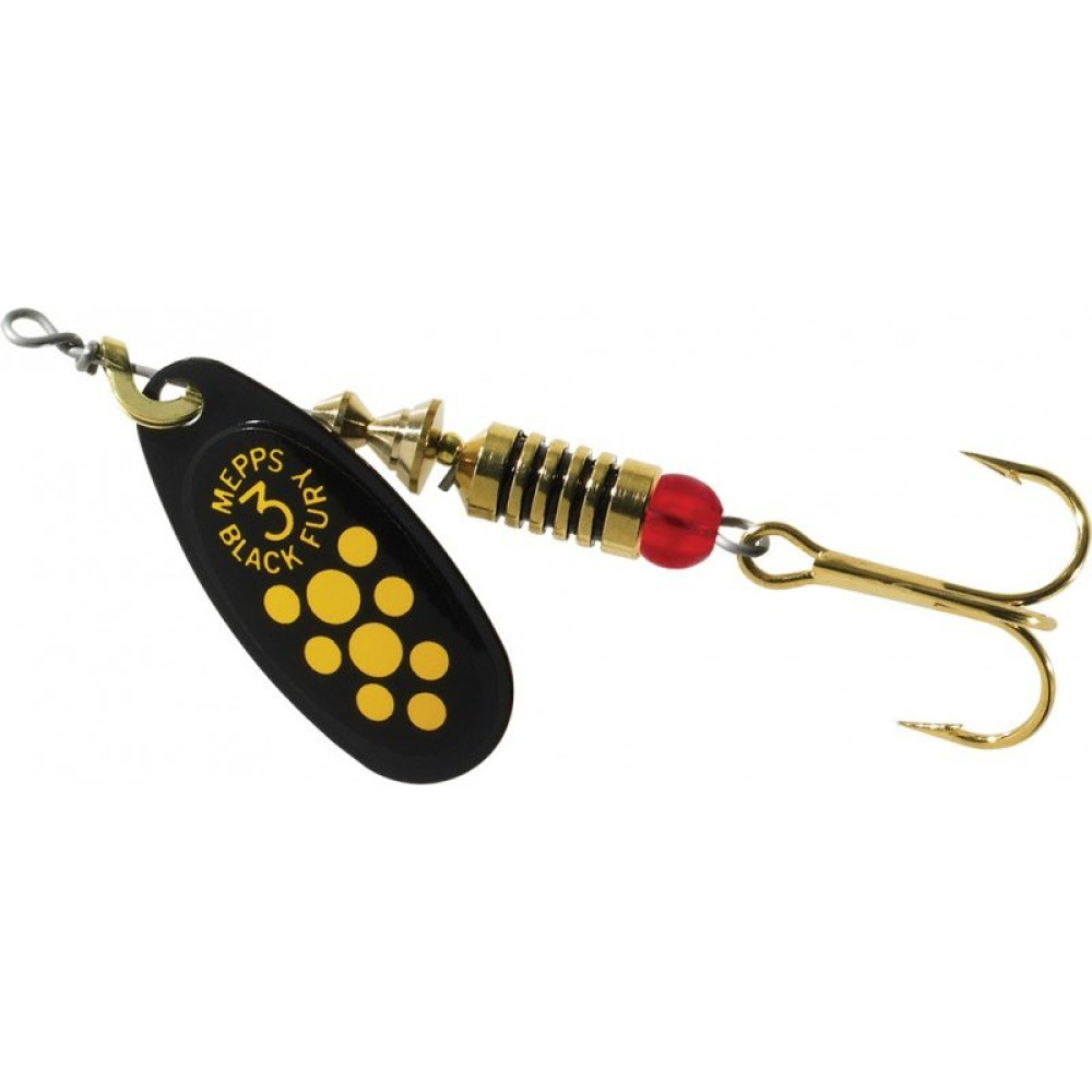 Блесна Mepps Black Fury Black/Yellow Dots №3 6.5г