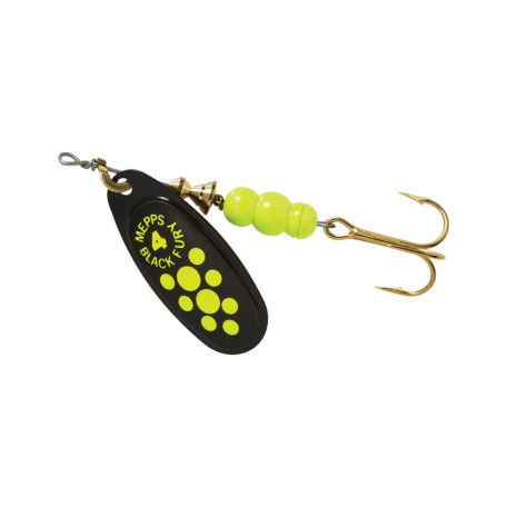 Блешня Mepps Black Fury Black/Chartreuse Dots №4 8.0g