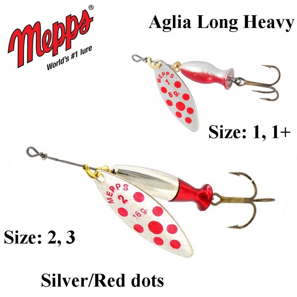 Блесна Mepps Aglia Long Heavy Silver/Red Dot №1 8.0g