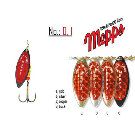 Блесна Mepps Aglia Long №1+ 6.0g Redbo Gold