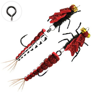 Муха Floating Jig Realistic Stone Double White-Red 5.5см