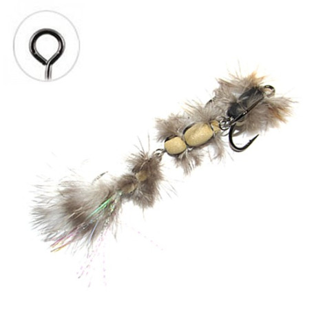 Муха Floating Jig Realistic Leech Black-Beige 8см