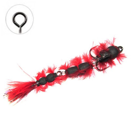 Муха Floating Jig Realistic Leech Red-Black 8см