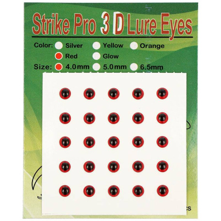 Глаза Strike Pro 3D для воблера 4мм красные