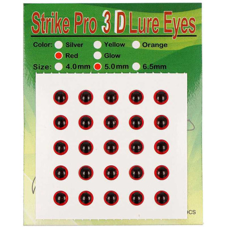 Глаза Strike Pro 3D для воблера 5мм красные