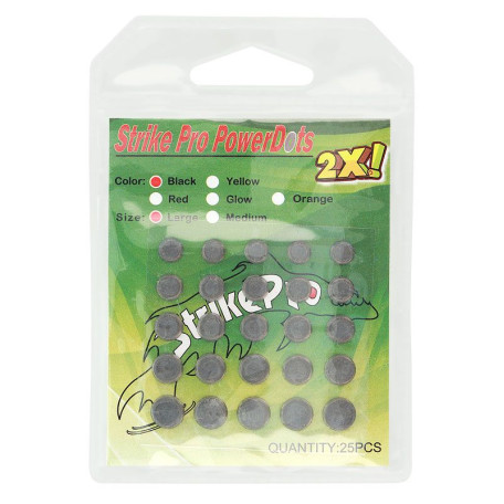 Свинцовые наклейки Power Dots Strike Pro Black 2X M (0.14–0.32г) 25шт.