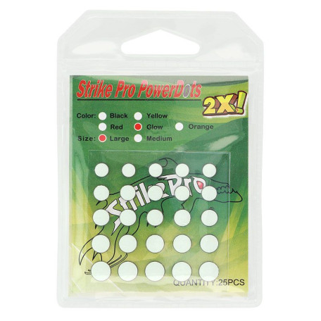 Свинцовые наклейки Power Dots Strike Pro Glow 2X L (0.22–0.44г) 25шт.