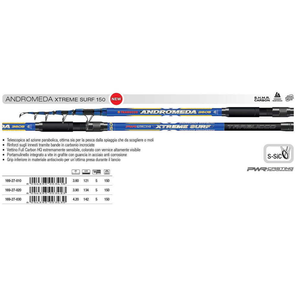 Спінінг Trabucco Andromeda Xtreme Surf 3.9м 150г